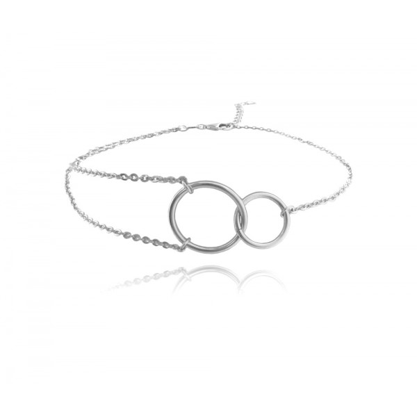 Bransoletka srebrna koła asymetryczne