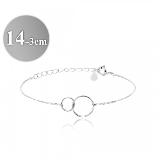 Bransoletka srebrna z dwoma kółeczkami