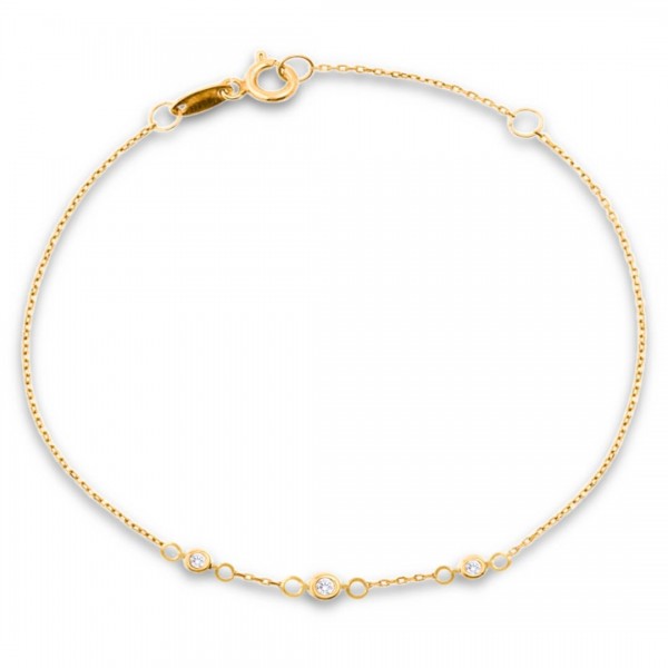 Bransoletka złota pr. 585 trzy cyrkonie