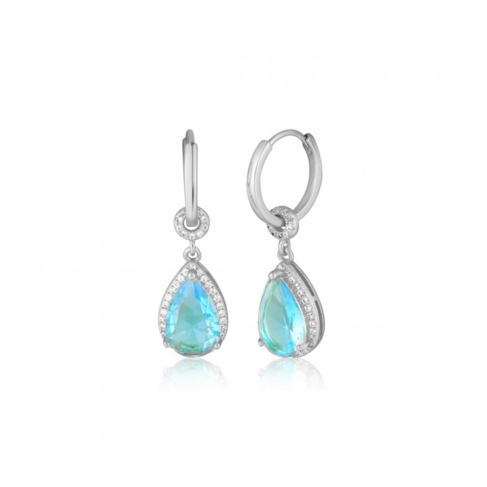 Kolczyki srebrne 925 - błękitne łezki