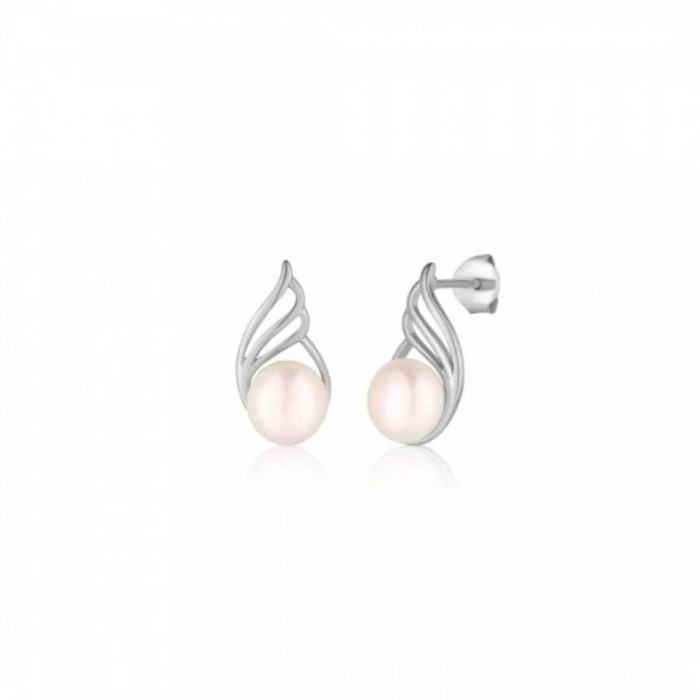 Kolczyki srebrne 925 na sztyft - ażurowe z perłami Kolczyki srebrne 925 na sztyft - ażurowe z perłami