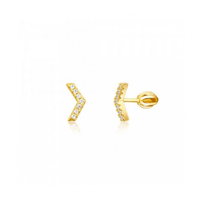 Kolczyki srebrne 925 pozłacane sztyfty z cyrkoniami