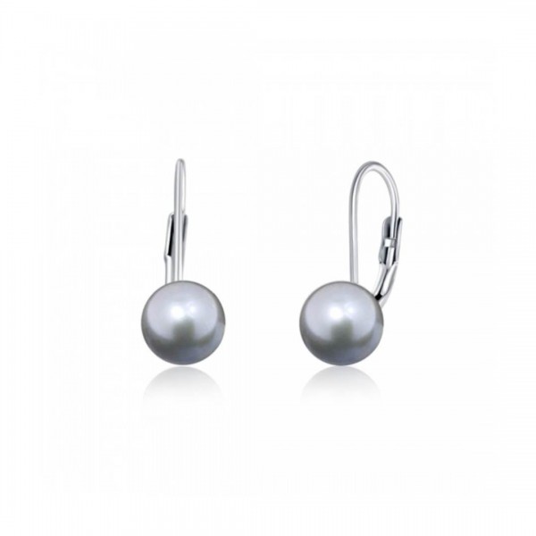 Kolczyki srebrne pr. 925 z szarymi perłami 