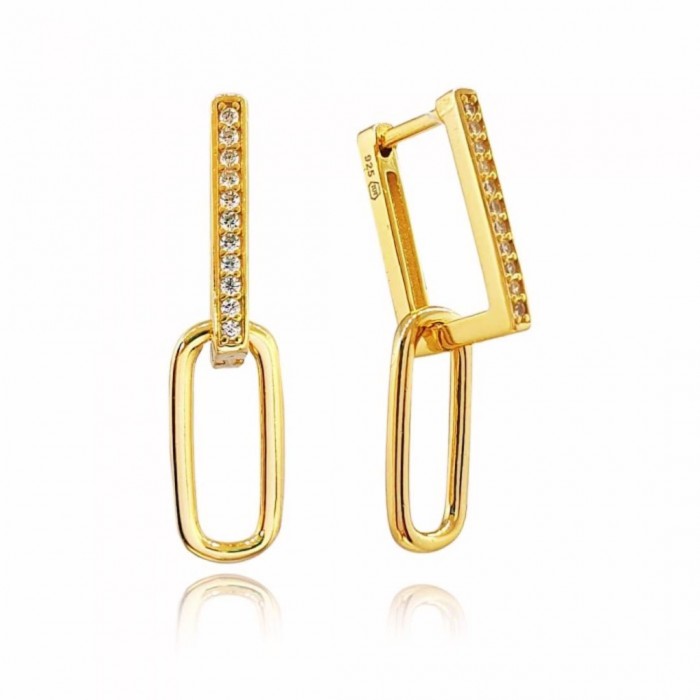 Kolczyki pozłacane w stylu włoskim z ogniwem