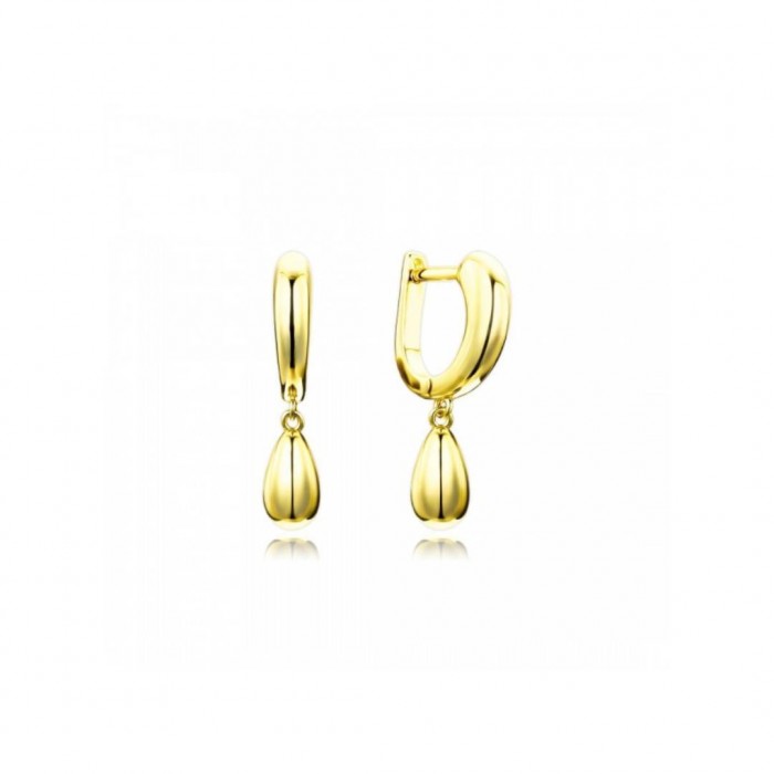 Kolczyki srebrne 925 pozłacane- wiszące kropelki