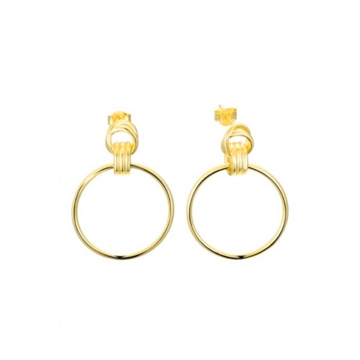 Kolczyki srebrne 925 pozłacane wkrętki - okręgi