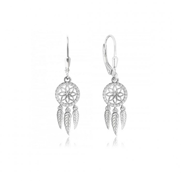 Kolczyki srebrne - łapacz snów