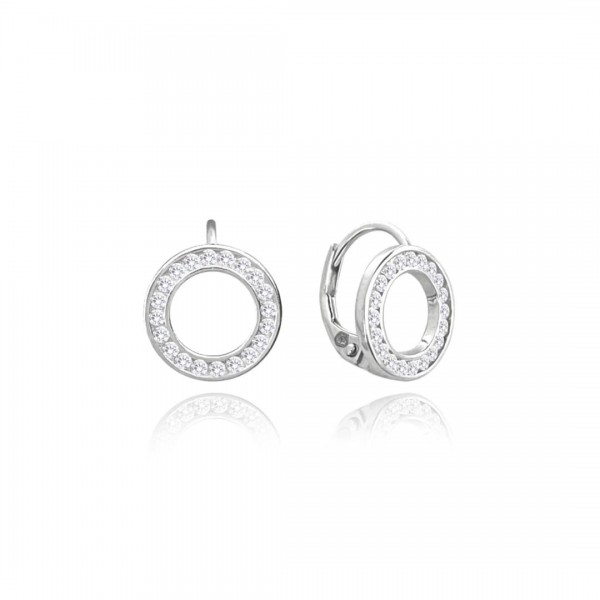 Kolczyki srebrne - okręgi z cyrkoniami