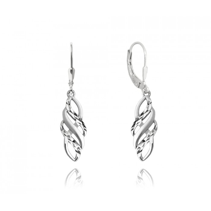 Kolczyki srebrne - przeplatane ze wzorem