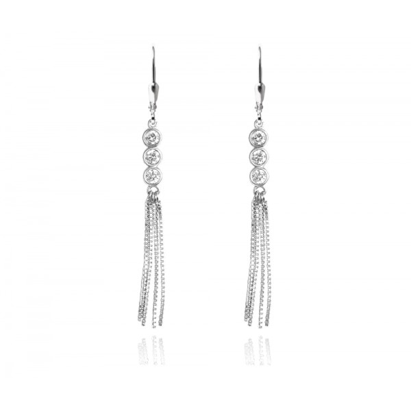 Kolczyki srebrne z białymi cyrkoniami