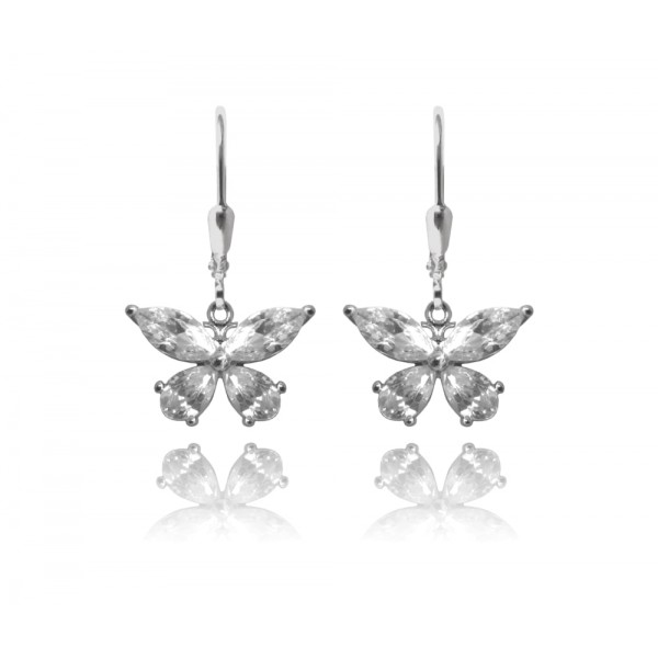 Kolczyki srebrne z cyrkoniami - motyle