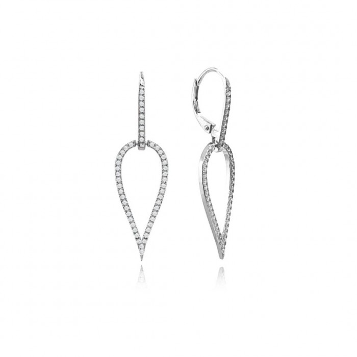 Kolczyki srebrne z cyrkoniami - wiszące łezki Kolczyki srebrne z cyrkoniami - wiszące łezki