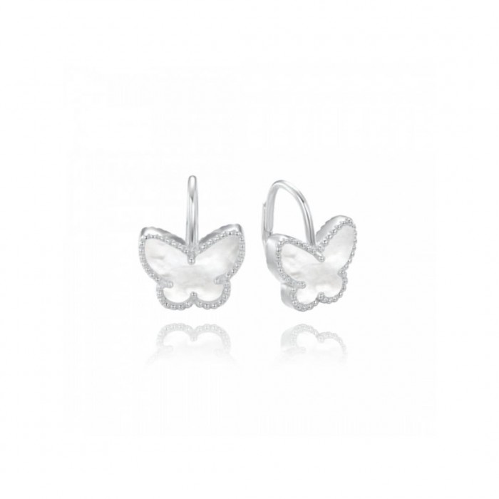 Kolczyki srebrne z masą perłową - motyle