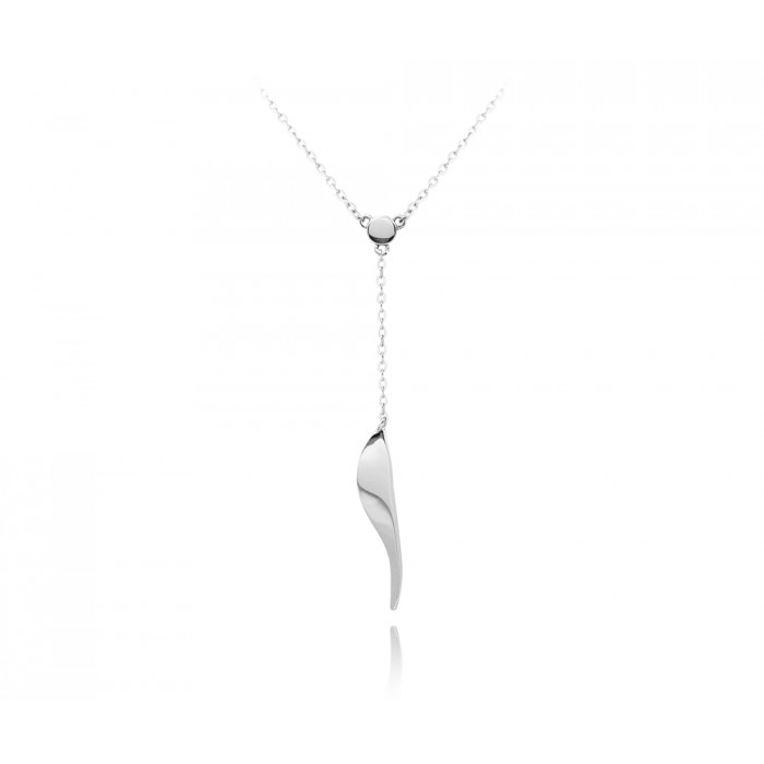 Naszyjnik srebrny ze skręconą podłużną zawieszką