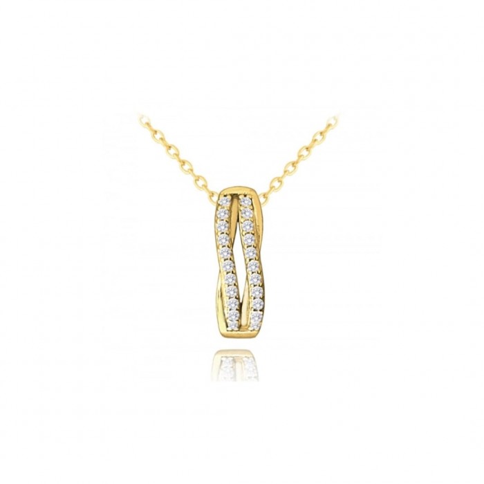 Naszyjnik pozłacany - dwie fale