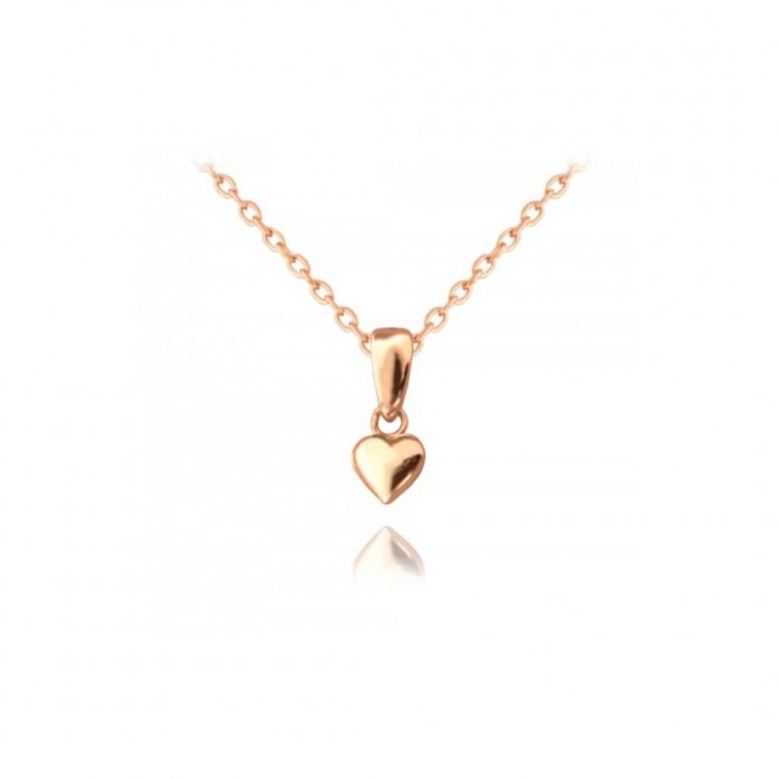 Naszyjnik pozłacany na różowo (rose gold) - malutkie serduszko