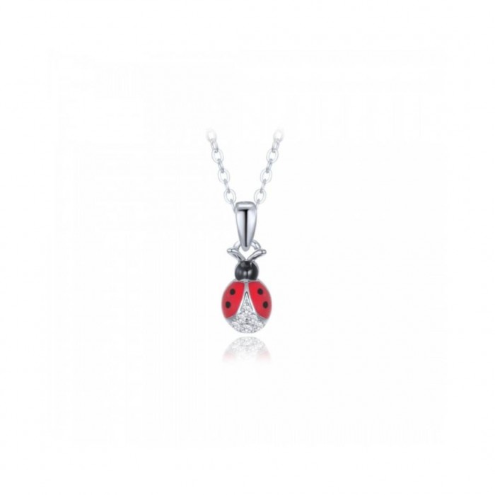Naszyjnik srebrny 925 - z czerwoną biedronką