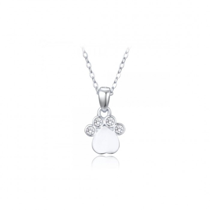 Naszyjnik srebrny - łapka z czterema cyrkoniami