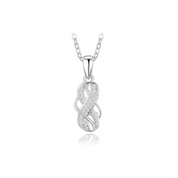 Naszyjnik srebrny - nieskończoność zdobiona cyrkoniami
