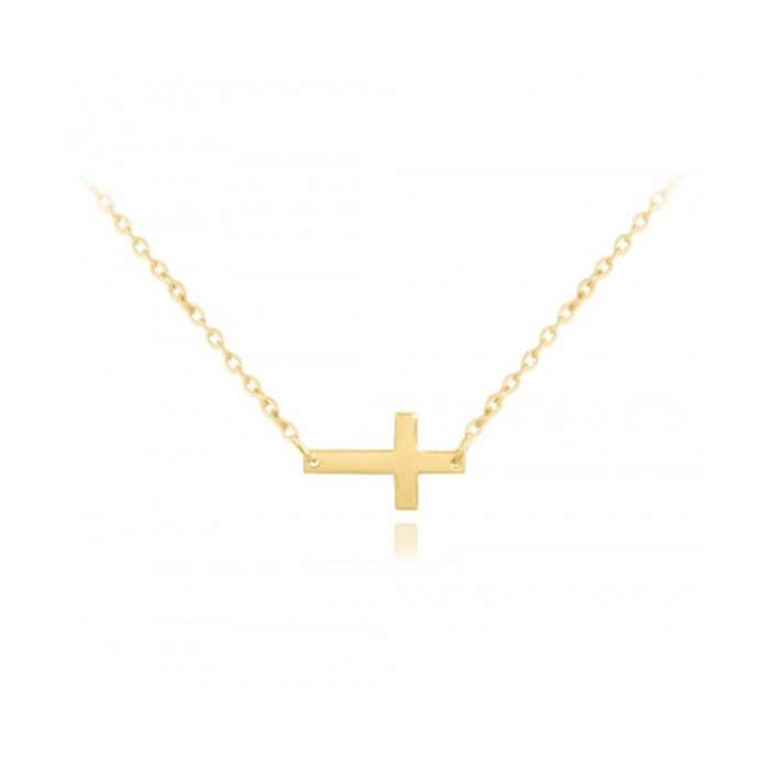 Naszyjnik srebrny pozłacany z krzyżykiem