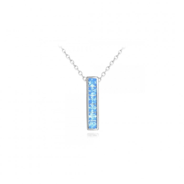 Naszyjnik srebrny z niebieskimi cyrkoniami