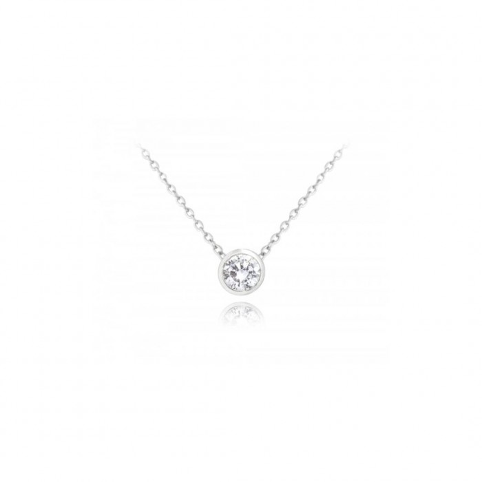 Naszyjnik srebrny z okrągłą cyrkonią