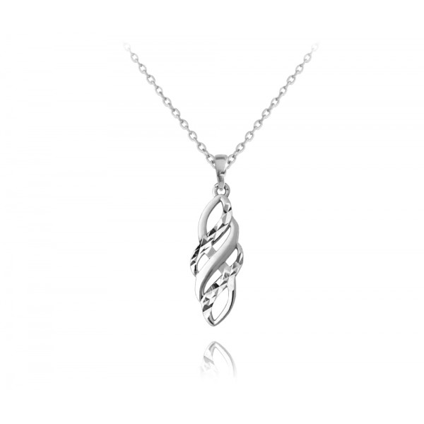 Naszyjnik srebrny z przeplataną zawieszką