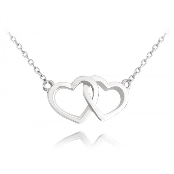 Naszyjnik srebrny z przeplatanymi serduszkami