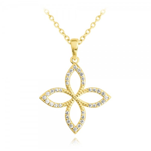 Naszyjnik srebrny z zawieszką - kwiat 