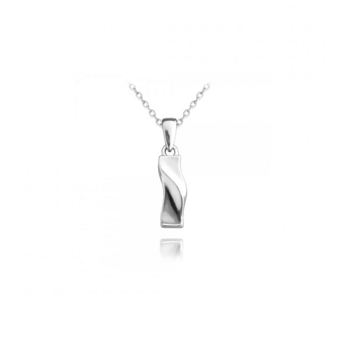 Naszyjnik srebrny z zawieszką - skręcany patyczek