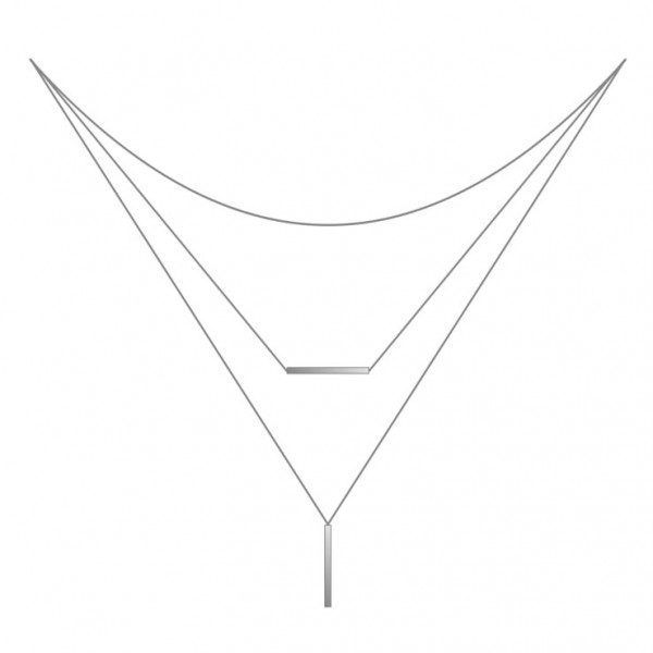 Potrójny naszyjnik srebrny