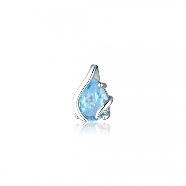 Zawieszka srebrna - błękitna łezka w finezyjnej oprawie