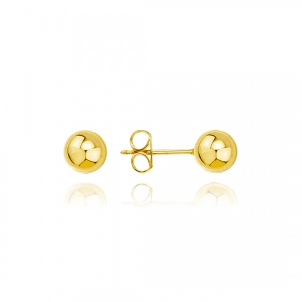 Kolczyki złote pr. 585 - gładkie kuleczki 7 mm