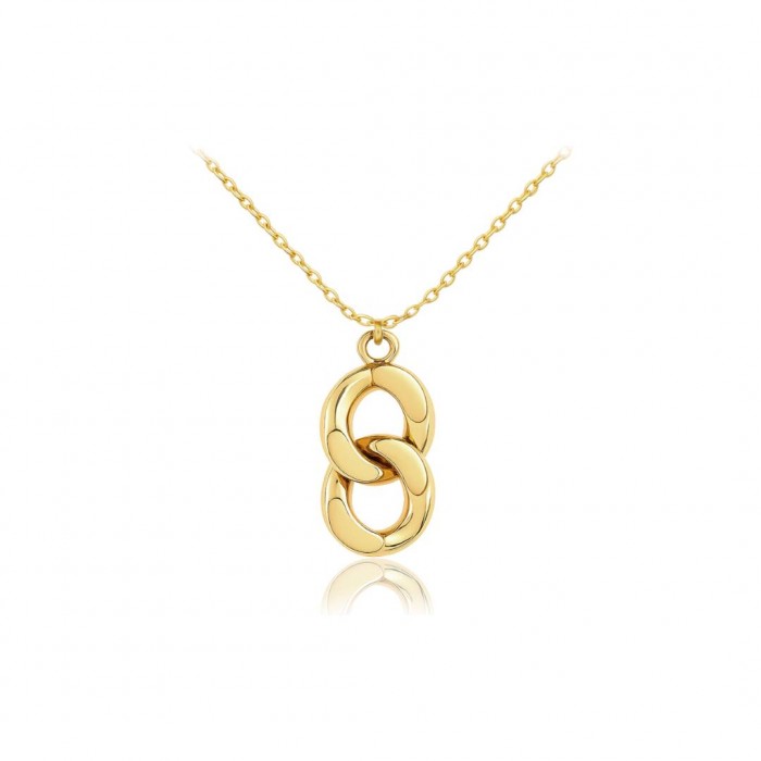 Naszyjnik złoty 585 dwa wiszące ogniwa (chain)