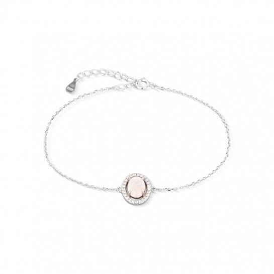Bransoletka srebrna 925 z białym opalem