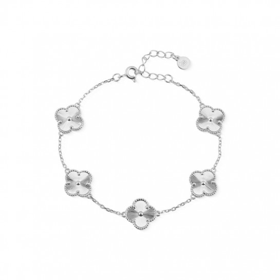 Bransoletka srebrna 925 z frezowanymi koniczynami