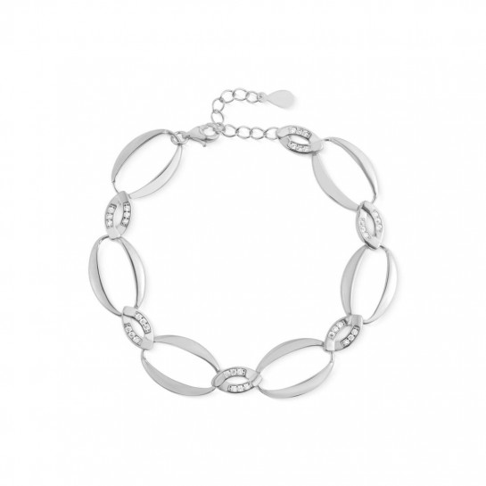 Bransoletka srebrna pr. 925 z owalnymi ogniwami