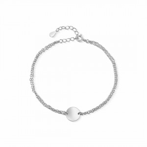 Bransoletka srebrna z okrągłą blaszką