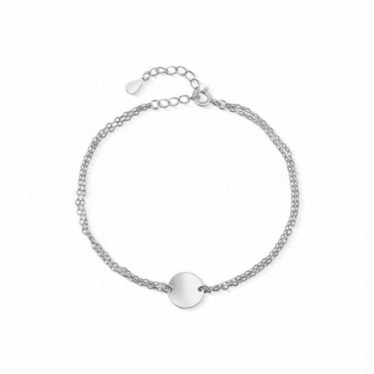 Bransoletka srebrna z okrągłą blaszką