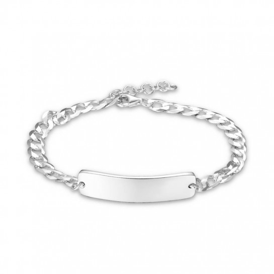 Bransoleta srebrna pr. 925 - pancerka z blaszką