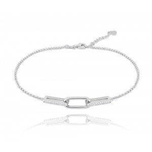 Bransoletka srebrna na nogę z we włoskim stylu