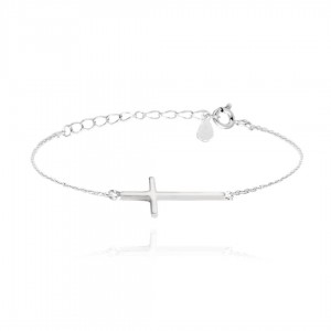 Bransoletka srebrna - krzyż