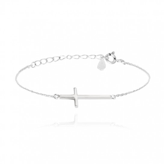 Bransoletka srebrna - krzyż