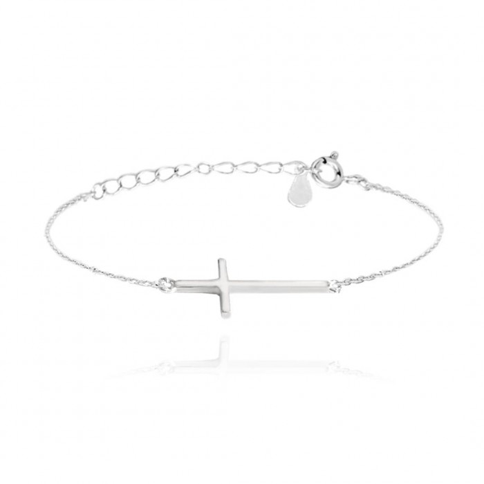 Bransoletka srebrna - krzyż