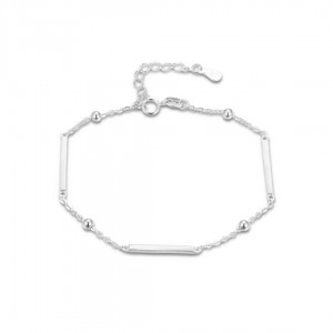 Bransoletka srebrna pr. 925 kulki z podłużnymi elementami 