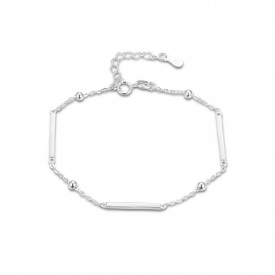 Bransoletka srebrna pr. 925 kulki z podłużnymi elementami 