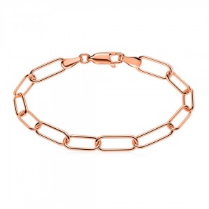 Bransoletka srebrna rose gold wiszące ogniwa