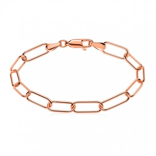 Bransoletka srebrna rose gold wiszące ogniwa