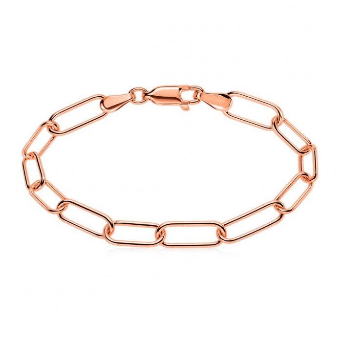Bransoletka srebrna rose gold wiszące ogniwa