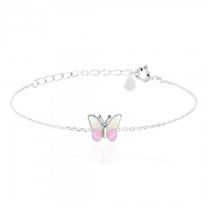 Bransoletka srebrna z motylem
